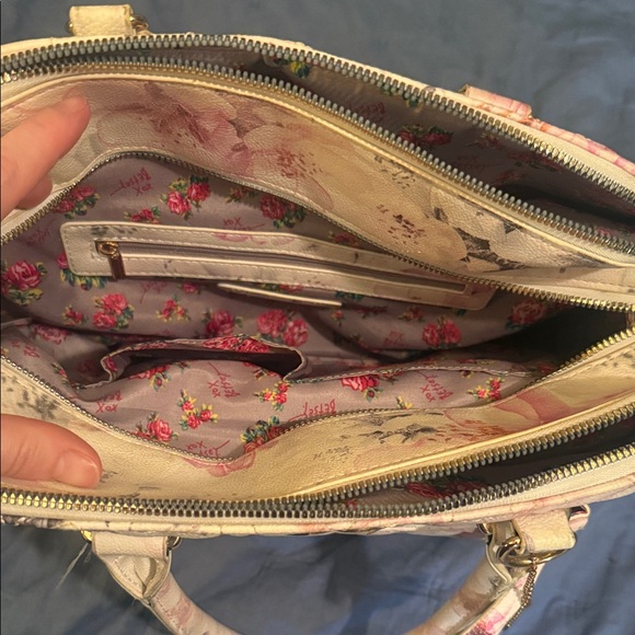 Betsey Johnson Pink and Gray Floral Bag - Picture 6 of 11